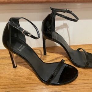 Stuart Weitzman Nudist Black Patent Leather Heels Sandals
